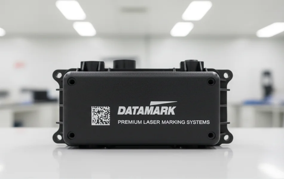 ABS automotive component marked with Datamark UV laser for permanent identification